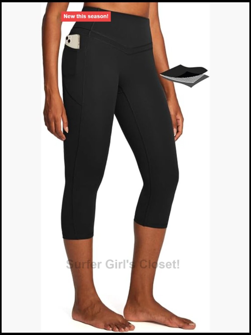 Capri Leggings Tummy Control Compression High Waist Yoga Pants with Pockets